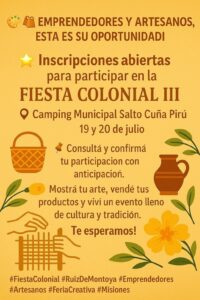 Fiesta Colonial 2025 en el Camping Municipal Salto del Cuña Pirú