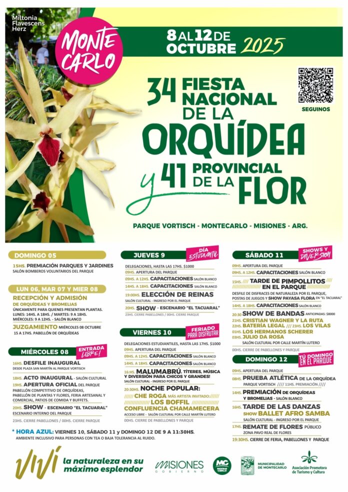 Montecarlo ultima detalles para recibir a la 34ª Fiesta Nacional de la Orquídea y la 41ª Fiesta Provincial de la Flor